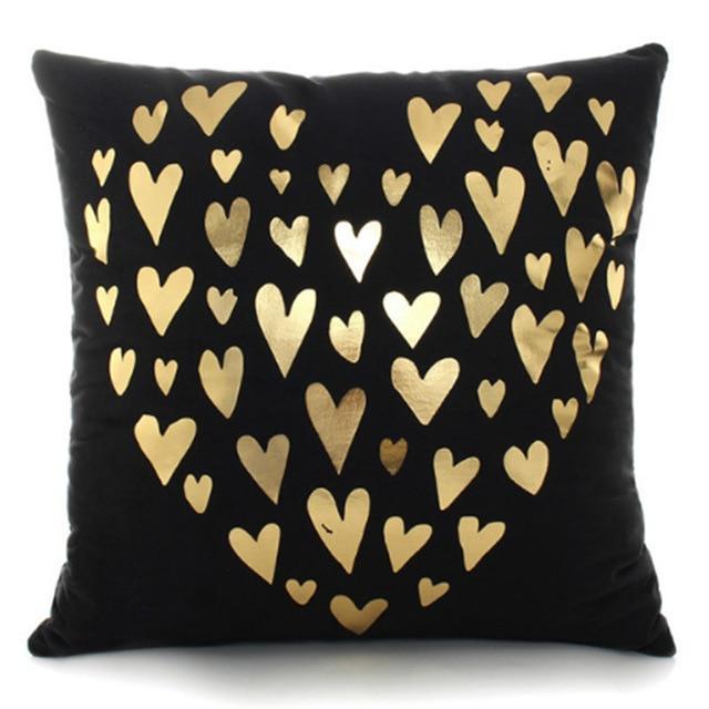 Gold Printed Pillow Cover