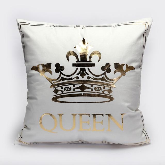 Gold Printed Pillow Cover