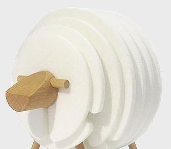 Felt Sheep Coaster Set